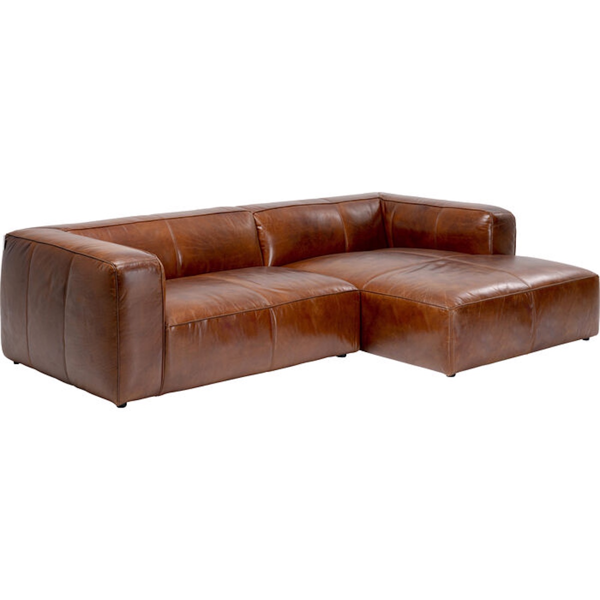 Canapé d'angle 270x170cm CUBETTO Kare Design cuir marron