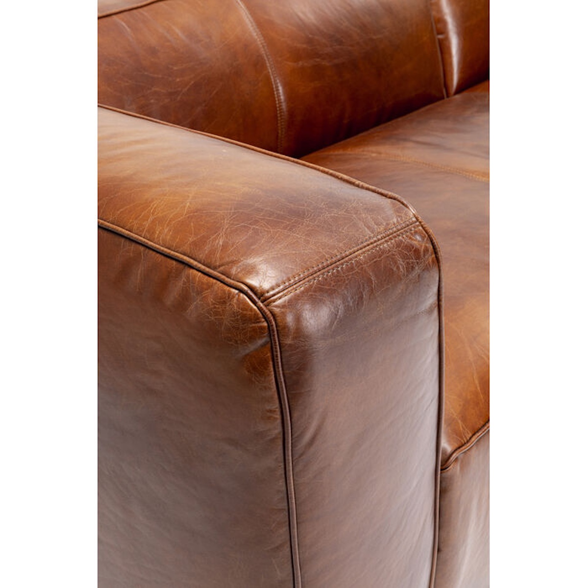 Canapé d'angle 270x170cm CUBETTO Kare Design cuir marron