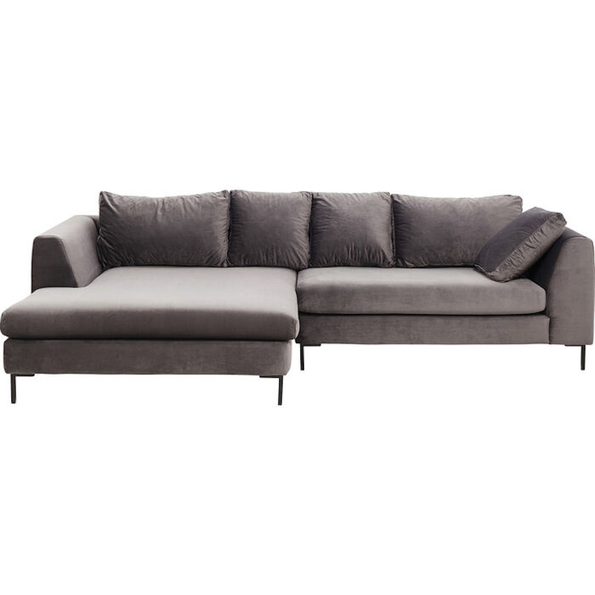 Canapé d'angle 290cm gauche GIANNA Kare Designvvelours gris