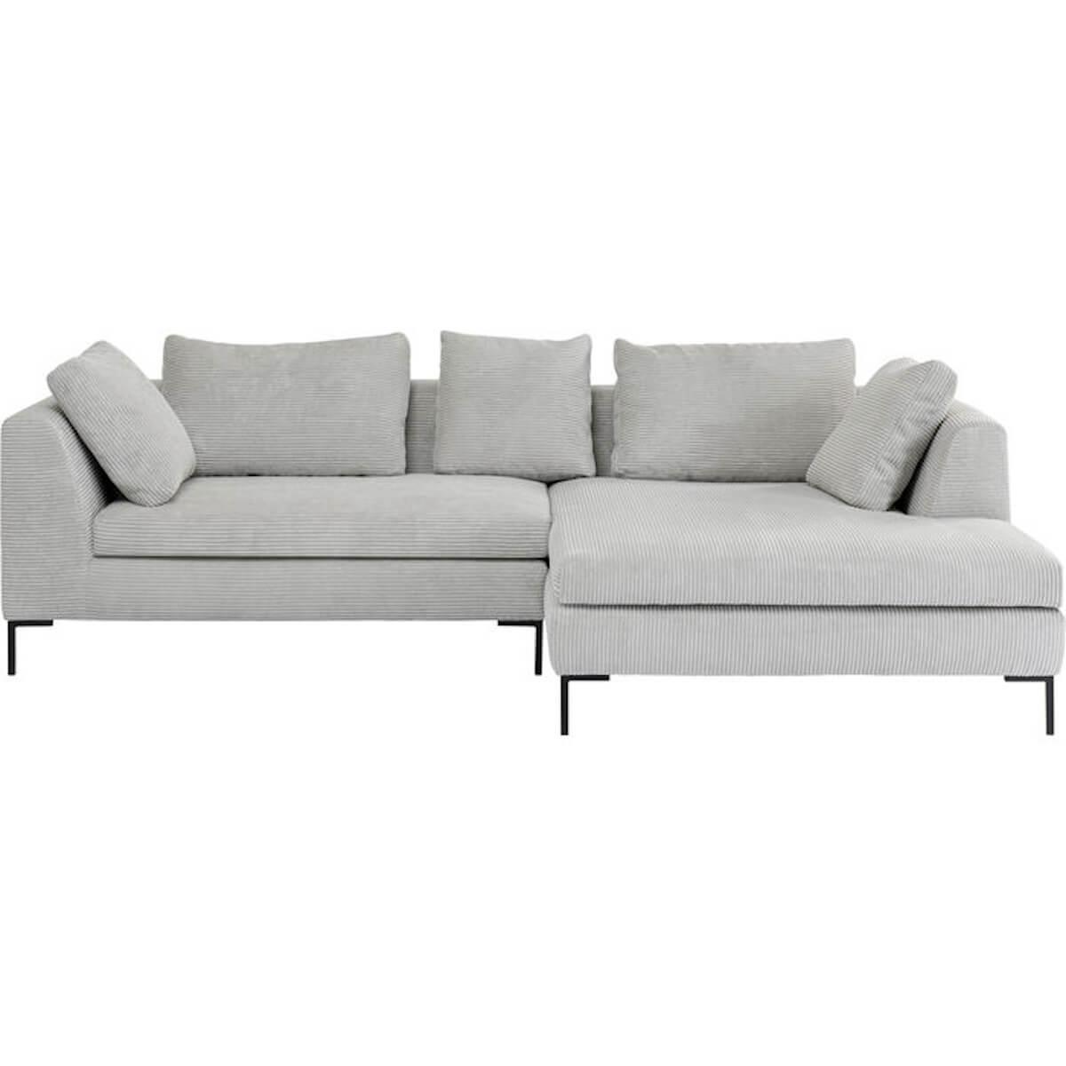 Canapé d'angle à droite GIANNI CORD Kare Design gris 