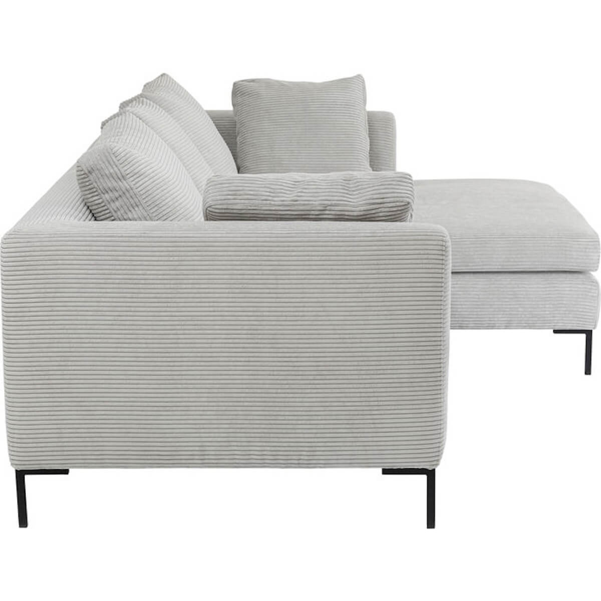 Canapé d'angle à droite GIANNI CORD Kare Design gris 