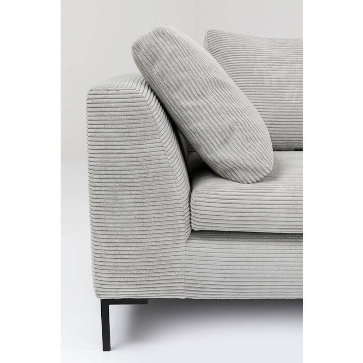 Canapé d'angle à droite GIANNI CORD Kare Design gris 