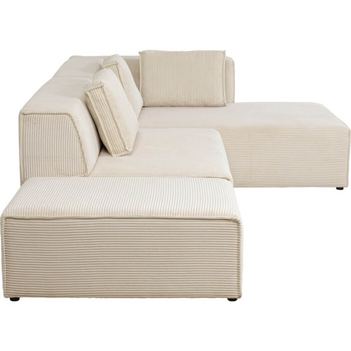 Canapé d'angle à droite INFINITY OTTOMANE CORD Kare Design crème