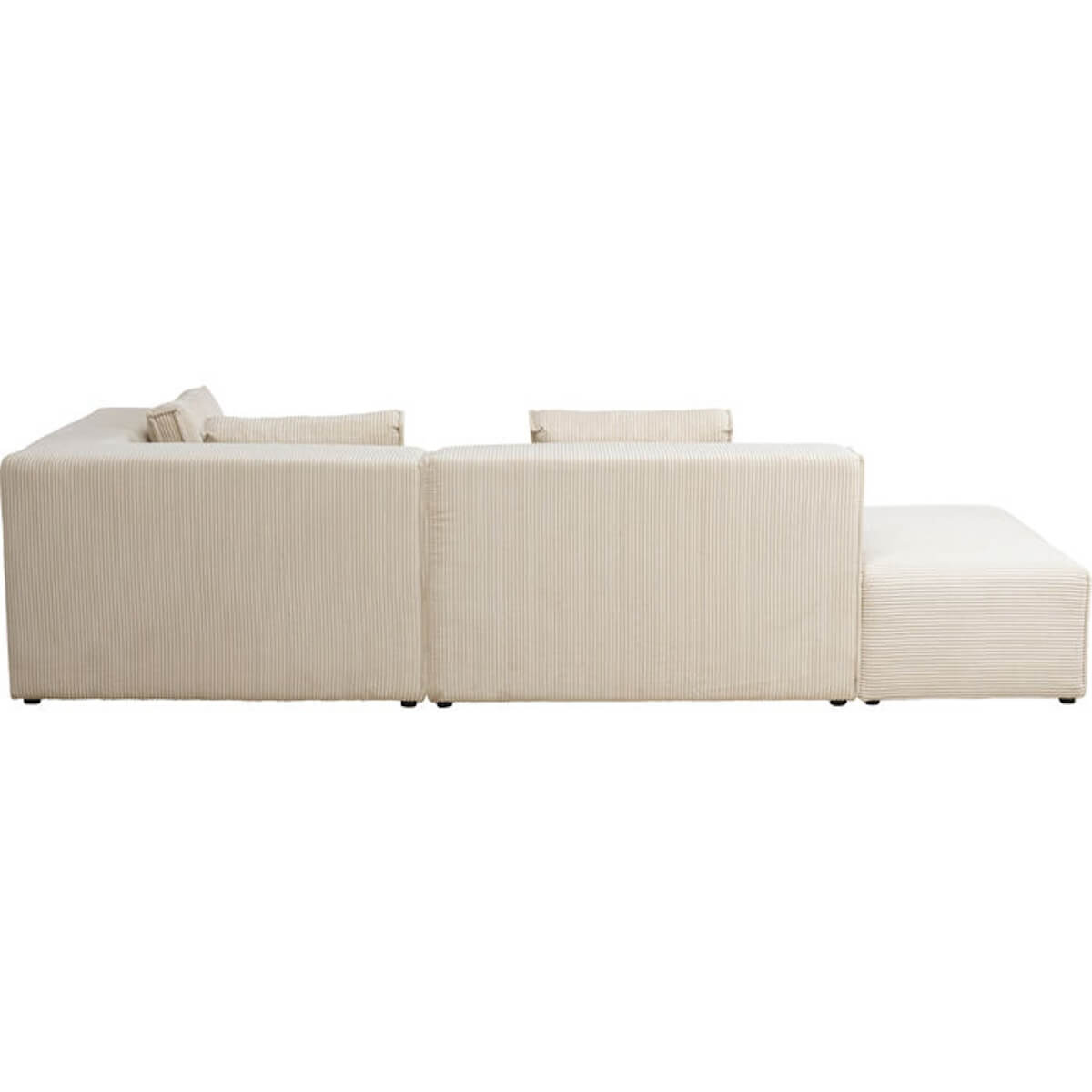 Canapé d'angle à droite INFINITY OTTOMANE CORD Kare Design crème