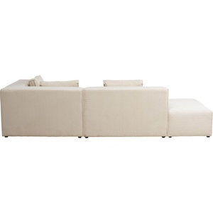 Canapé d'angle à droite INFINITY OTTOMANE CORD Kare Design crème