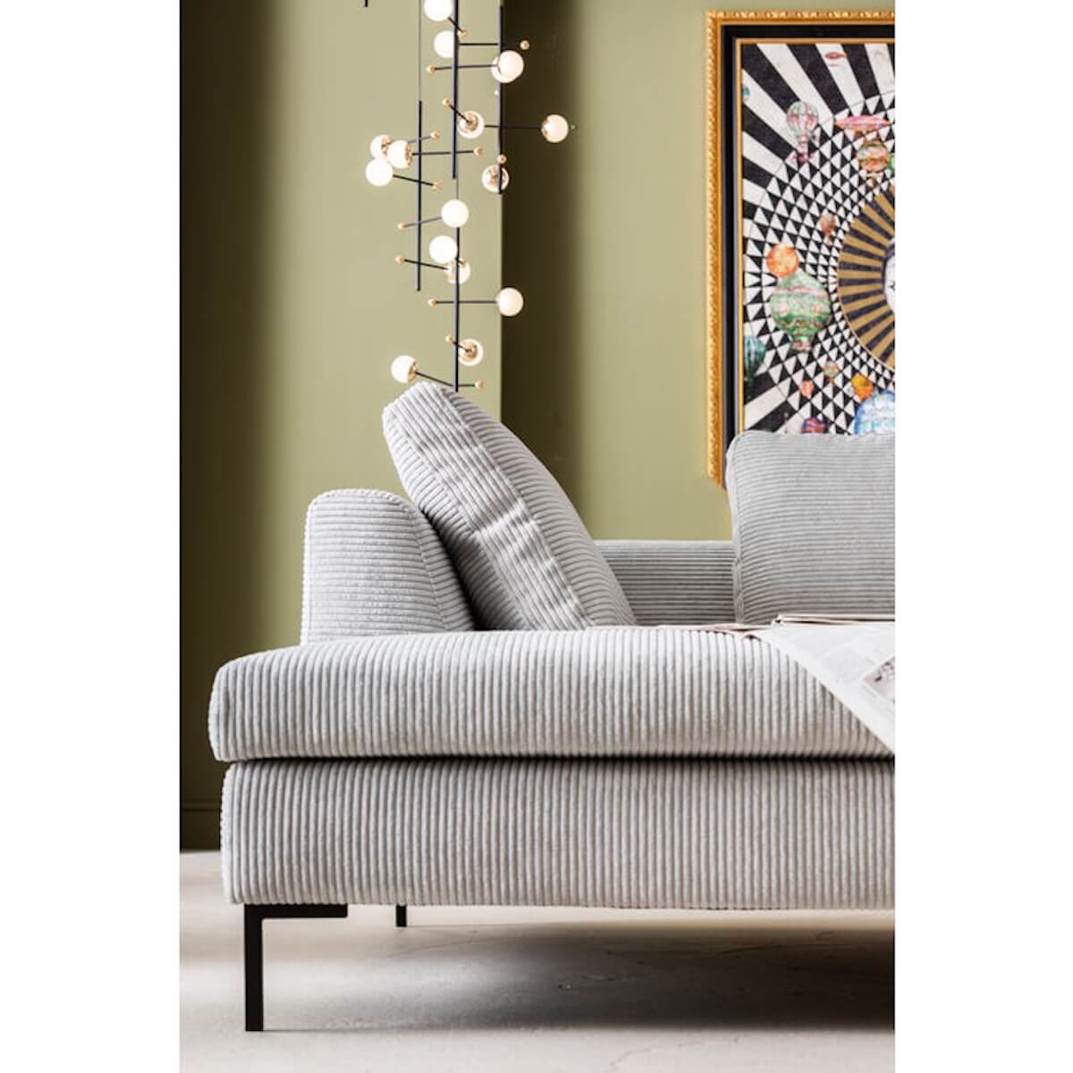 Canapé d'angle à gauche GIANNI CORD Kare Design gris 