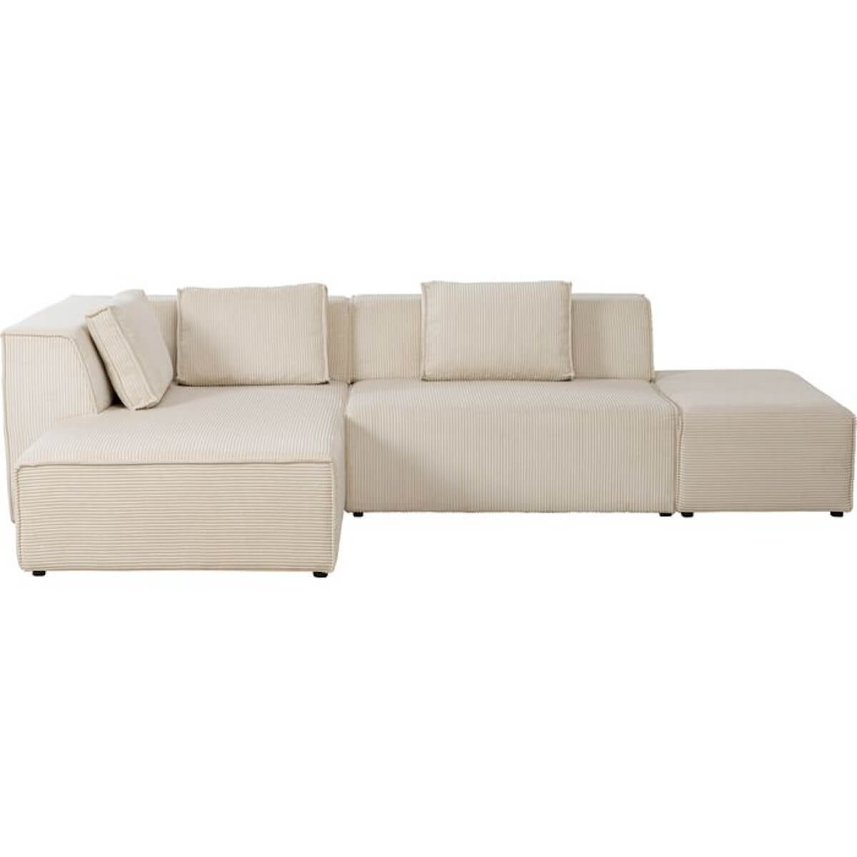 Canapé d'angle à gauche INFINITY OTTOMANE CORD Kare Design crème
