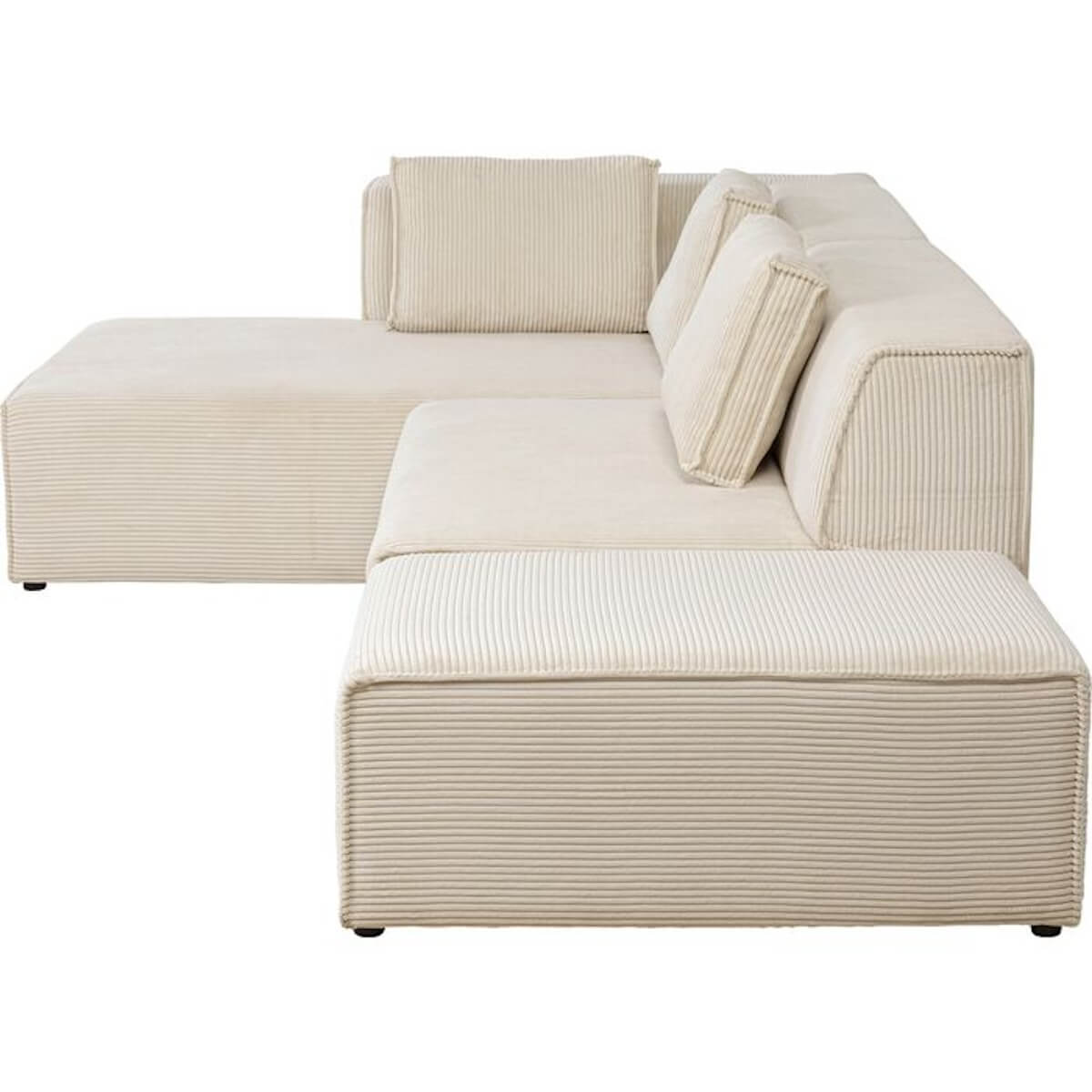Canapé d'angle à gauche INFINITY OTTOMANE CORD Kare Design crème