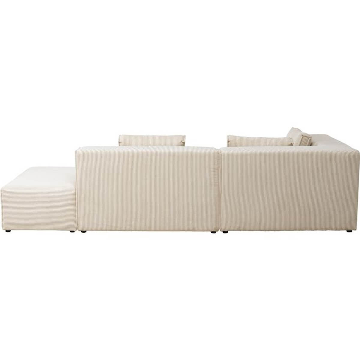 Canapé d'angle à gauche INFINITY OTTOMANE CORD Kare Design crème