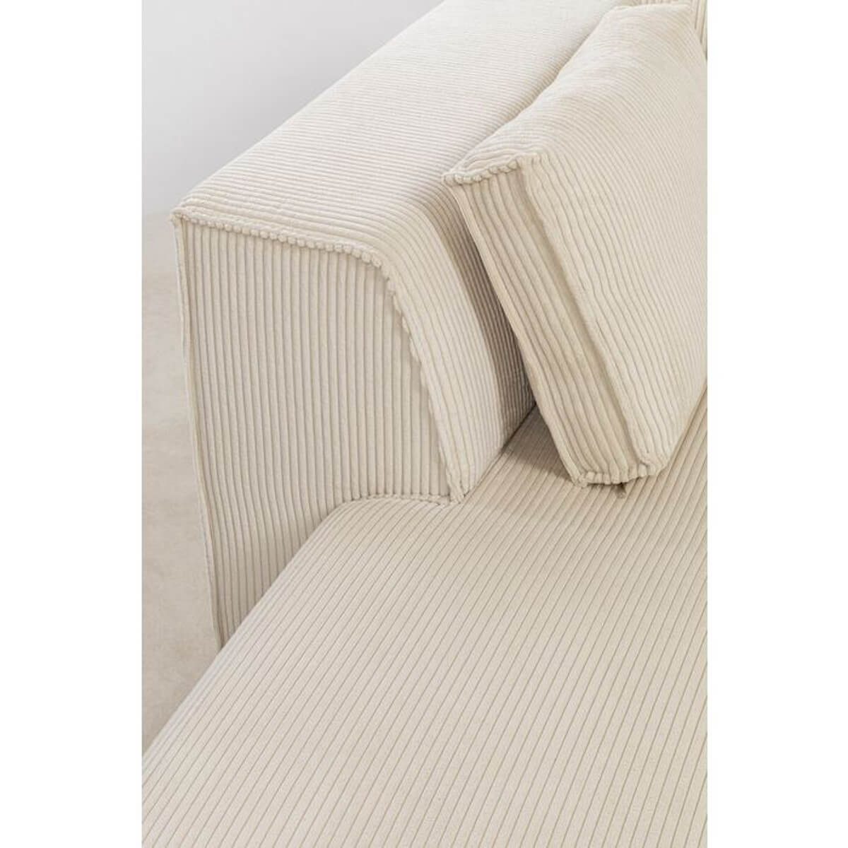 Canapé d'angle à gauche INFINITY OTTOMANE CORD Kare Design crème