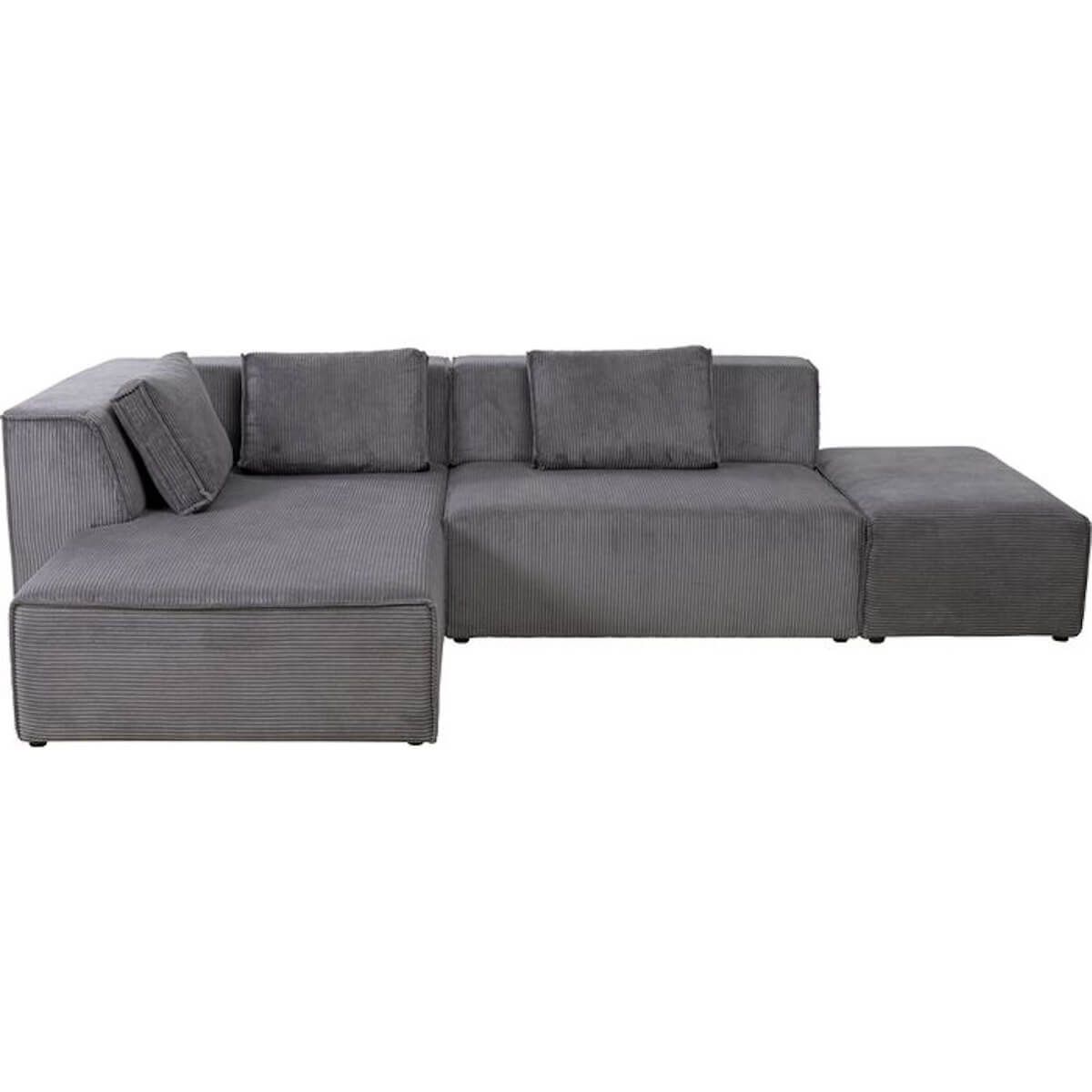 Canapé d'angle à gauche INFINITY OTTOMANE CORD Kare Design gris 