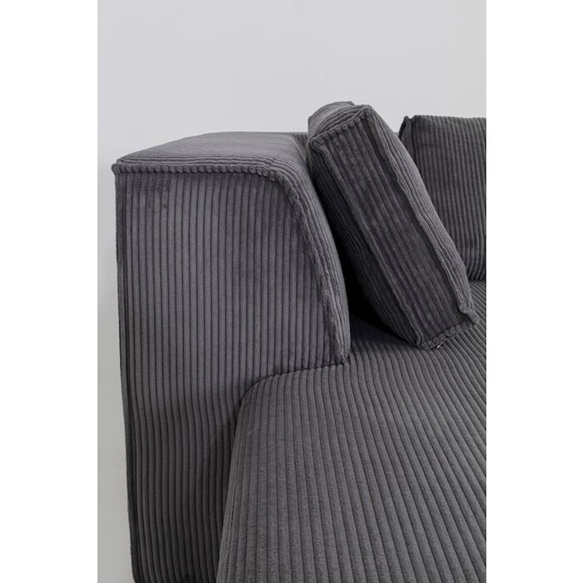 Canapé d'angle à gauche INFINITY OTTOMANE CORD Kare Design gris 