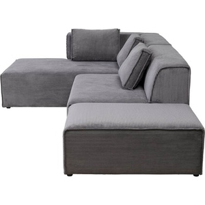 Canapé d'angle à gauche INFINITY OTTOMANE CORD Kare Design gris 
