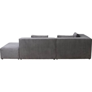 Canapé d'angle à gauche INFINITY OTTOMANE CORD Kare Design gris 