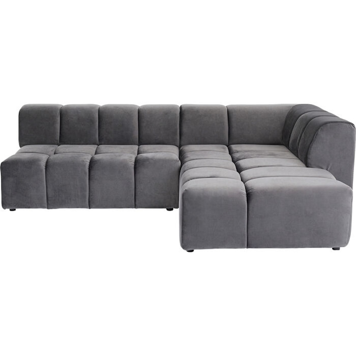 Canapé d'angle droit BELAMI Kare Design Velvet gris
