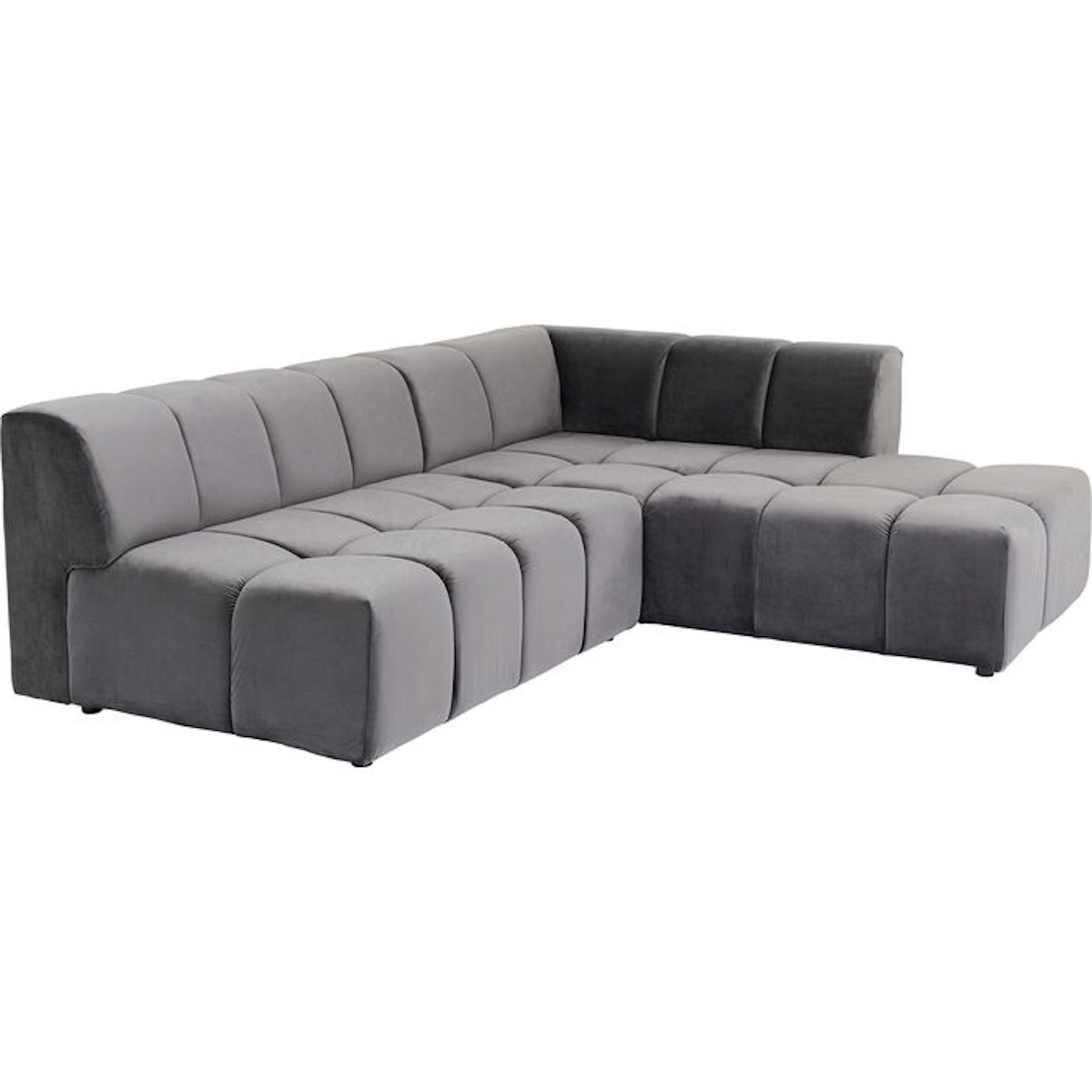 Canapé d'angle droit BELAMI Kare Design Velvet gris