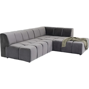Canapé d'angle droit BELAMI Kare Design Velvet gris