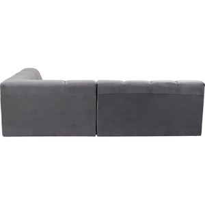 Canapé d'angle droit BELAMI Kare Design Velvet gris