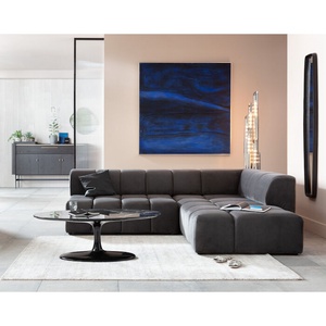 Canapé d'angle droit BELAMI Kare Design Velvet gris