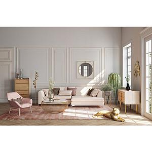 Canapé d'angle droite GIANNI Kare Design crème
