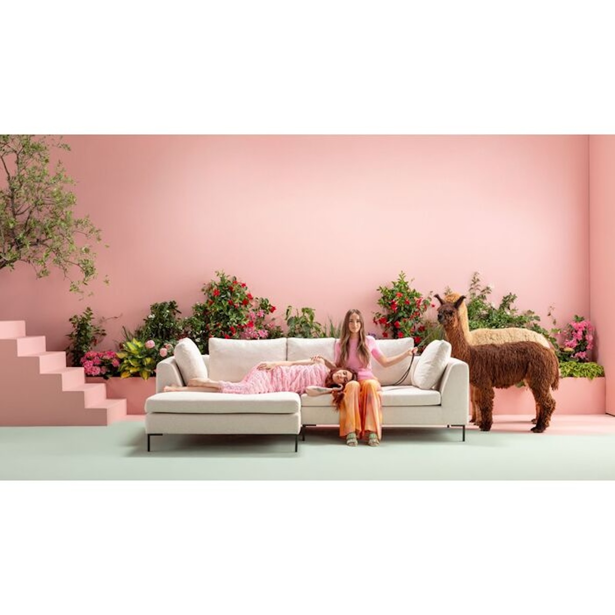 Canapé d'angle Gauche 250x167cm GIANNI Kare Design crème