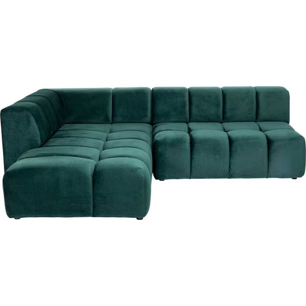 Canapé d'angle gauche 265cm BELAMI Kare Design vert foncé
