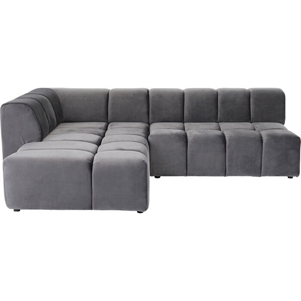 Canapé d'angle gauche BELAMI Kare Design Velvet gris