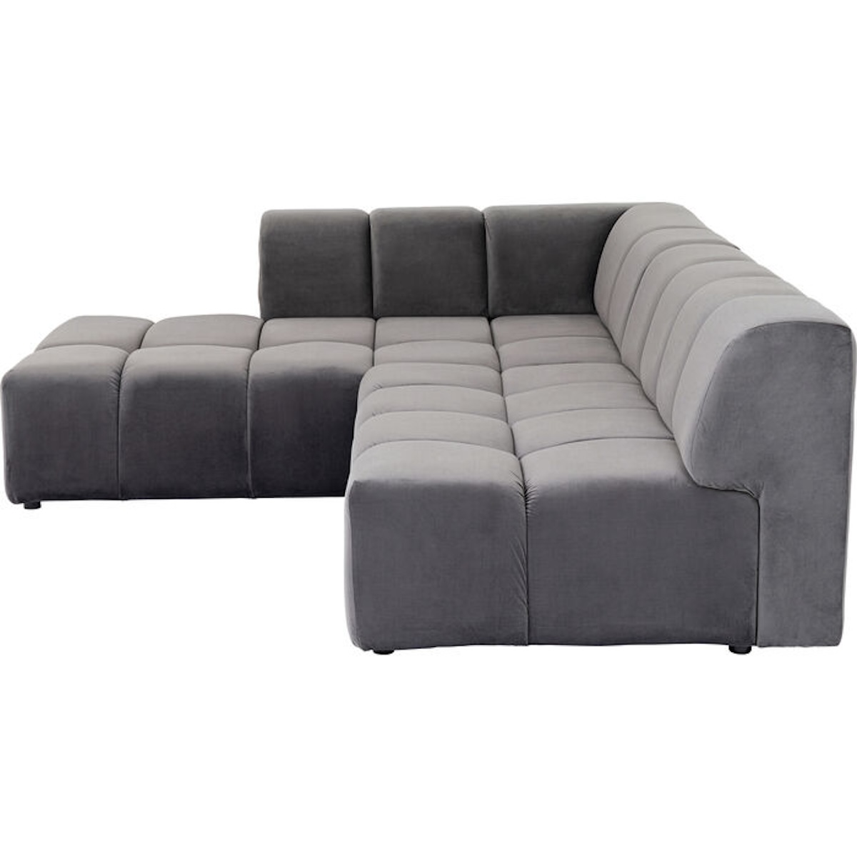 Canapé d'angle gauche BELAMI Kare Design Velvet gris