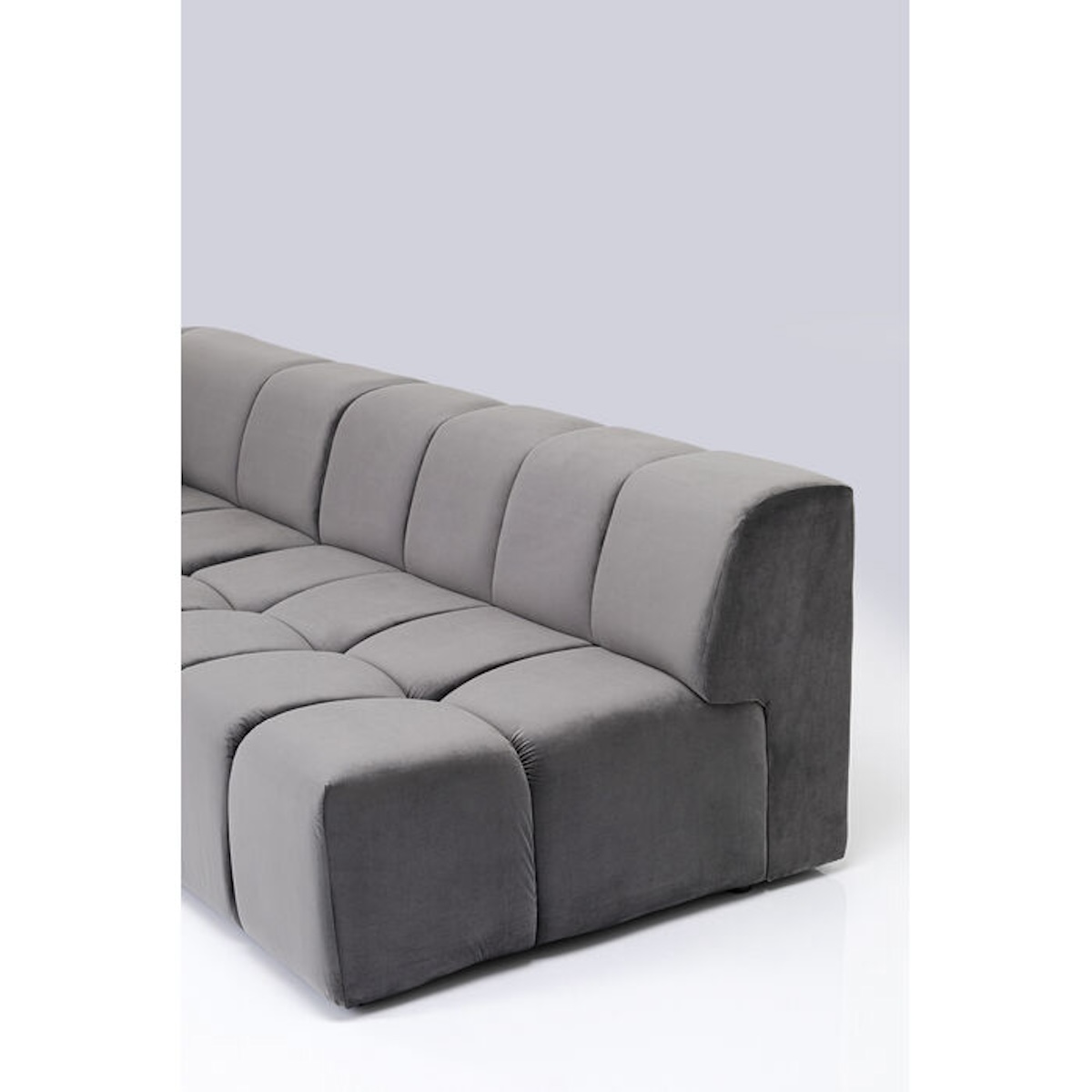 Canapé d'angle gauche BELAMI Kare Design Velvet gris
