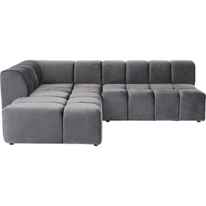Canapé d'angle gauche BELAMI Kare Design Velvet gris