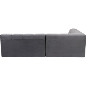 Canapé d'angle gauche BELAMI Kare Design Velvet gris