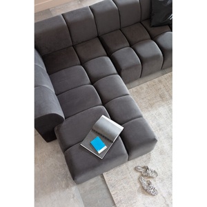 Canapé d'angle gauche BELAMI Kare Design Velvet gris