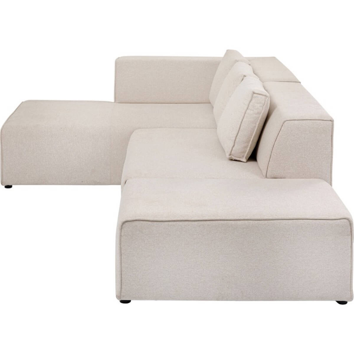 Canapé d'angle Infinity Ottomane crème gauche Kare Design