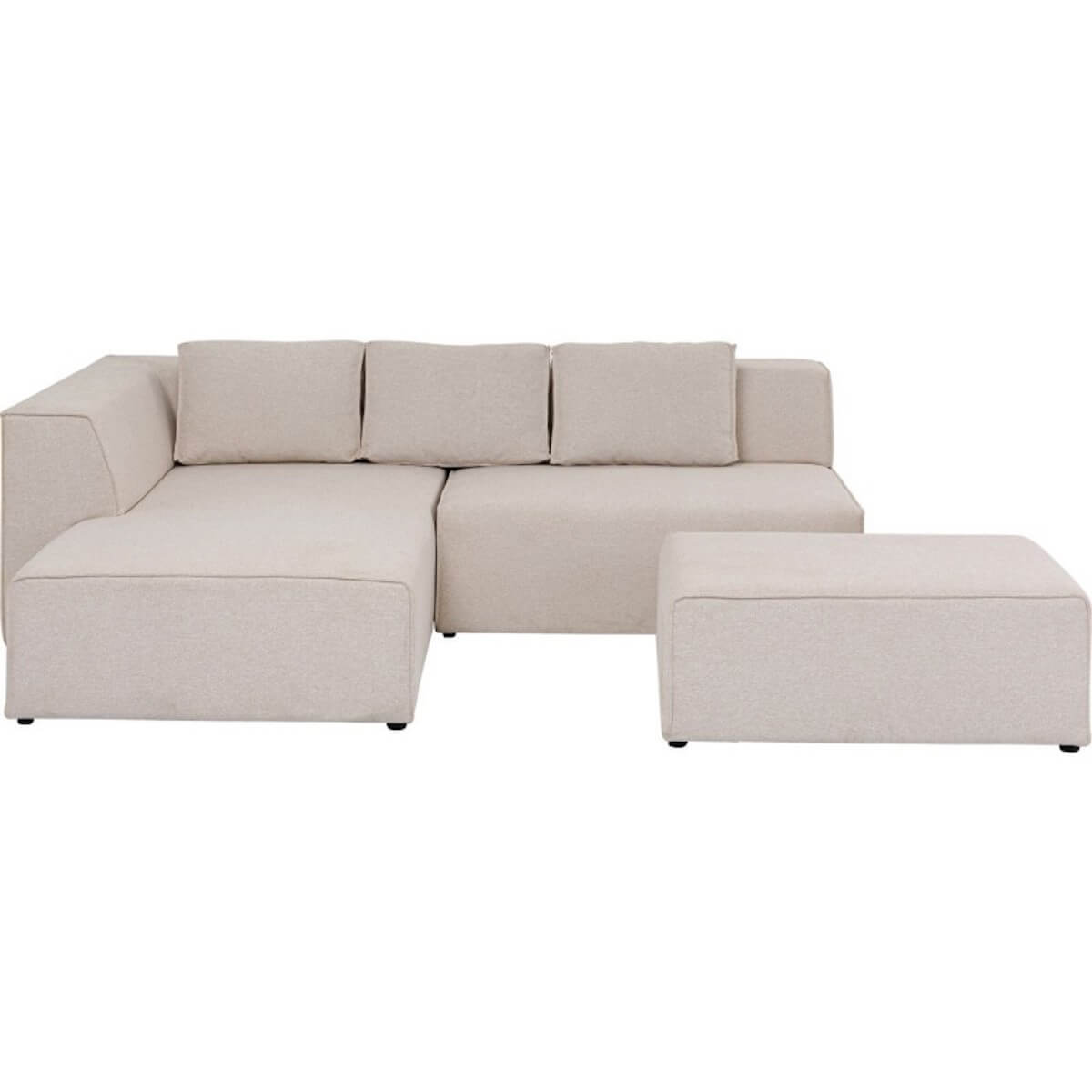 Canapé d'angle Infinity Ottomane crème gauche Kare Design
