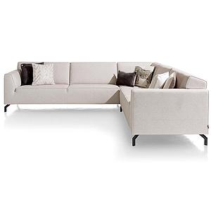 Canapé d'angle NOVARA Henders & Hazel 3 et 2,5 places tissu Fantasy beige