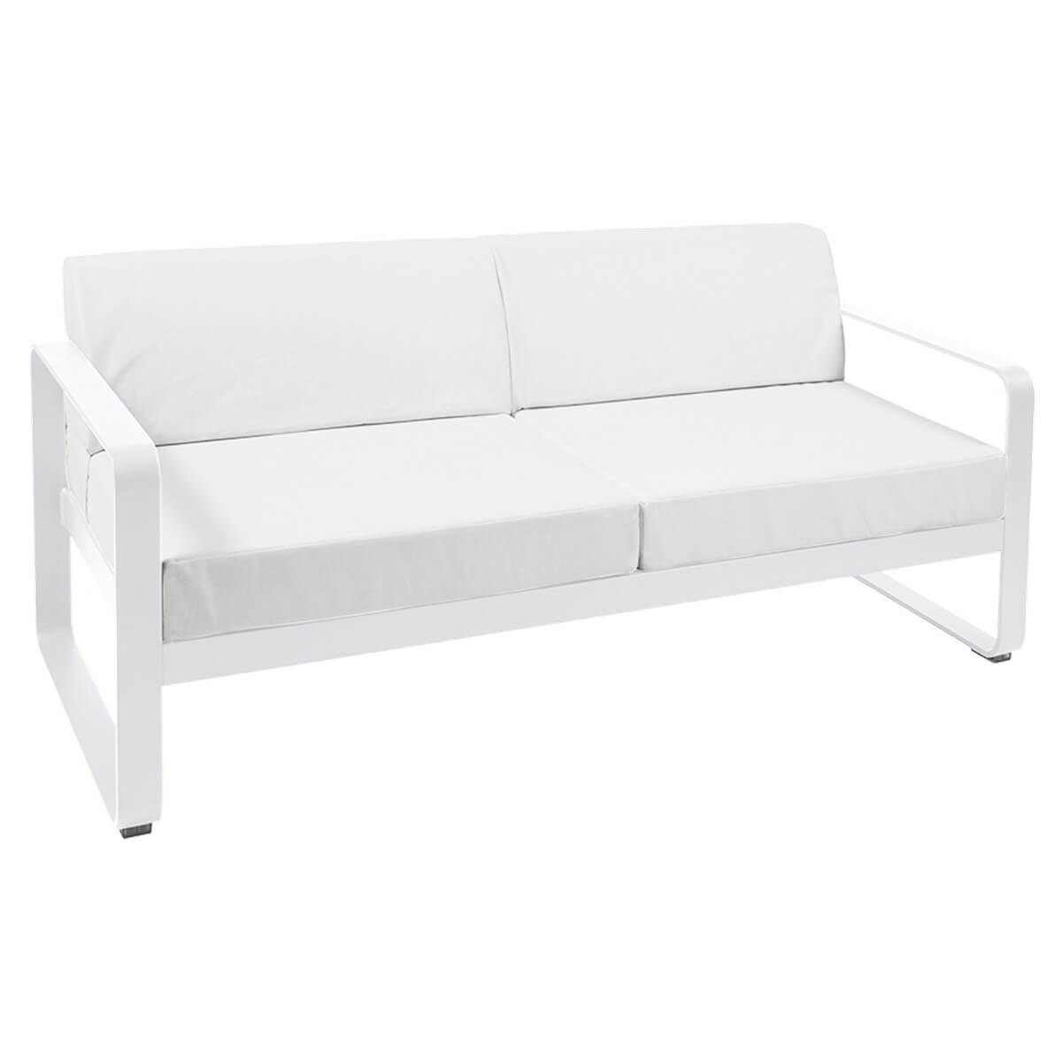 Canapé de jardin 2 places BELLEVIE Fermob blanc coton-blanc grisé