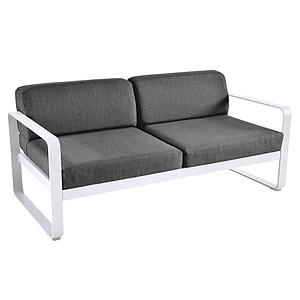 Canapé de jardin 2 places BELLEVIE Fermob blanc coton-gris graphite