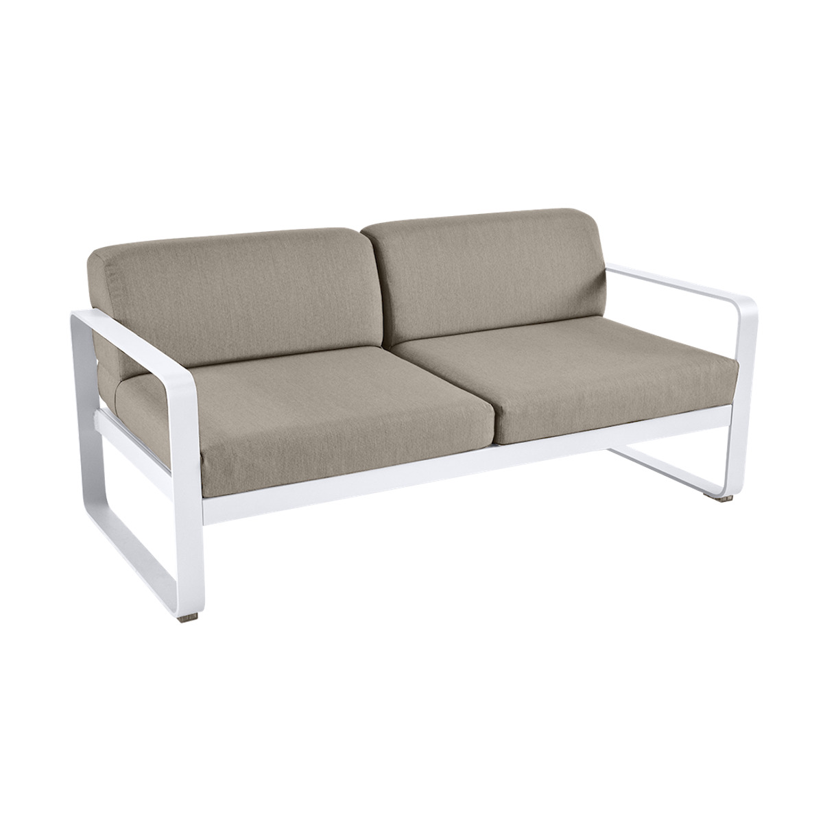 Canapé de jardin 2 places BELLEVIE Fermob blanc coton-taupe grisé