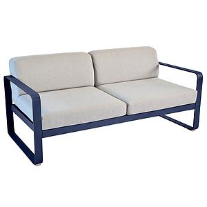 Canapé de jardin 2 places BELLEVIE Fermob bleu abysse-gris flanelle