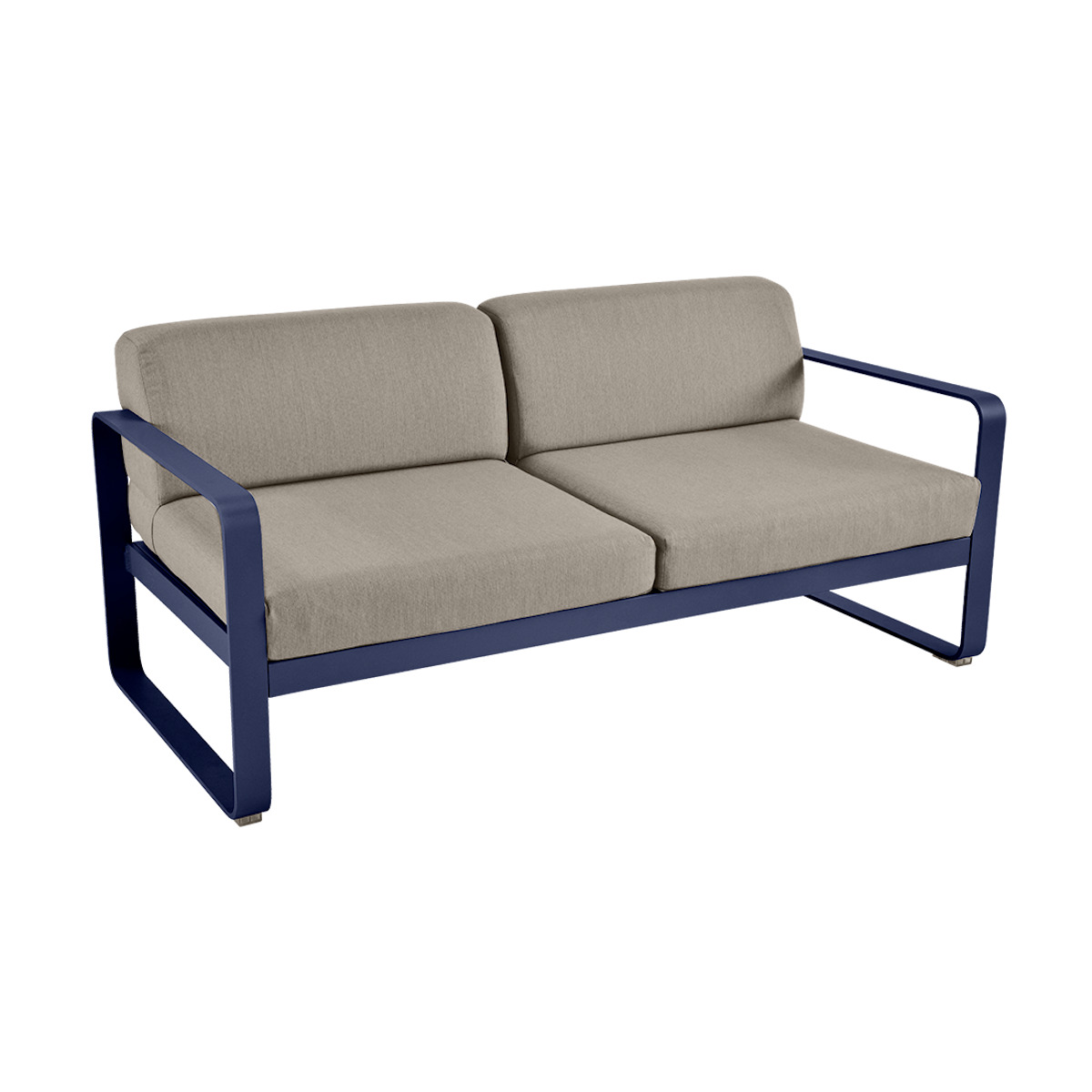Canapé de jardin 2 places BELLEVIE Fermob bleu abysse-taupe grisé