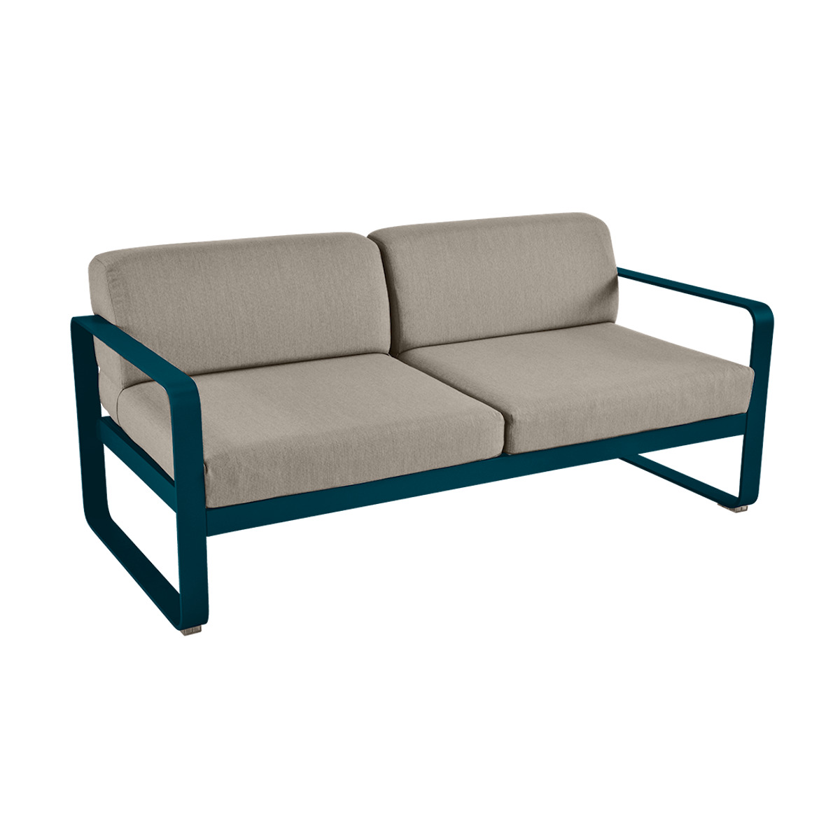 Canapé de jardin 2 places BELLEVIE Fermob bleu acapulco-taupe grisé