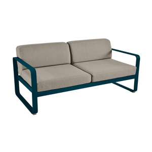 Canapé de jardin 2 places BELLEVIE Fermob bleu acapulco-taupe grisé