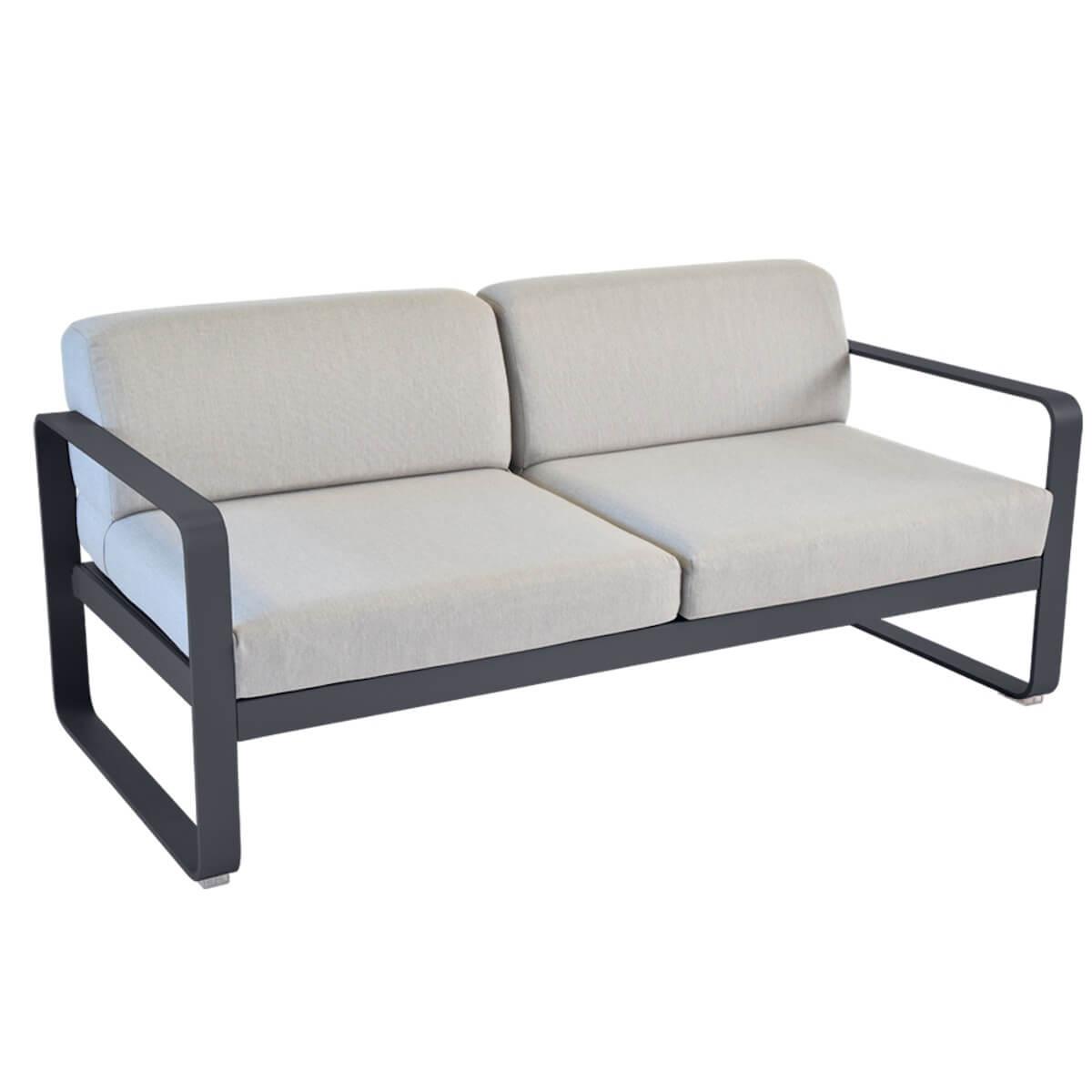 Canapé de jardin 2 places BELLEVIE Fermob carbone-gris flanelle