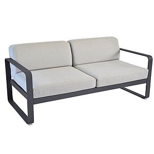 Canapé de jardin 2 places BELLEVIE Fermob carbone-gris flanelle
