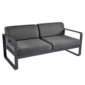 Canapé de jardin 2 places BELLEVIE Fermob carbone-gris graphite