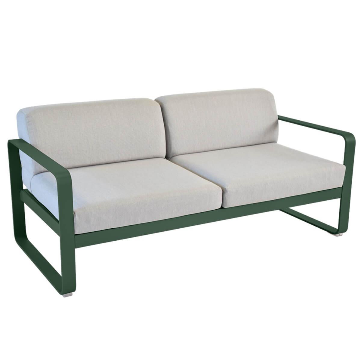Canapé de jardin 2 places BELLEVIE Fermob cèdre-gris flanelle
