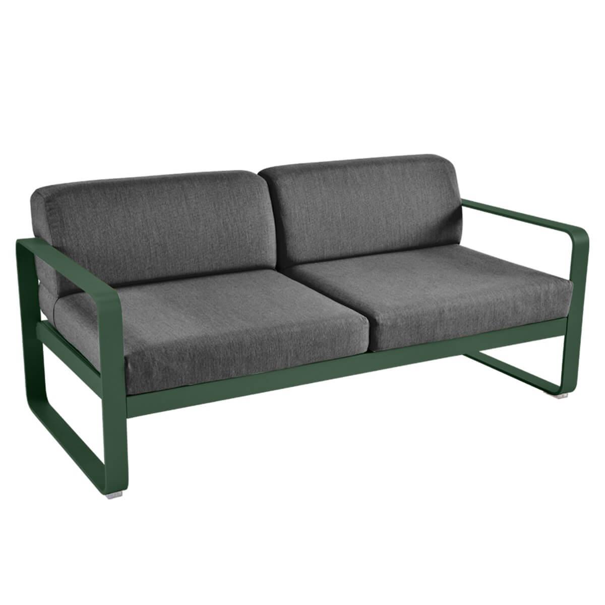 Canapé de jardin 2 places BELLEVIE Fermob cèdre-gris graphite