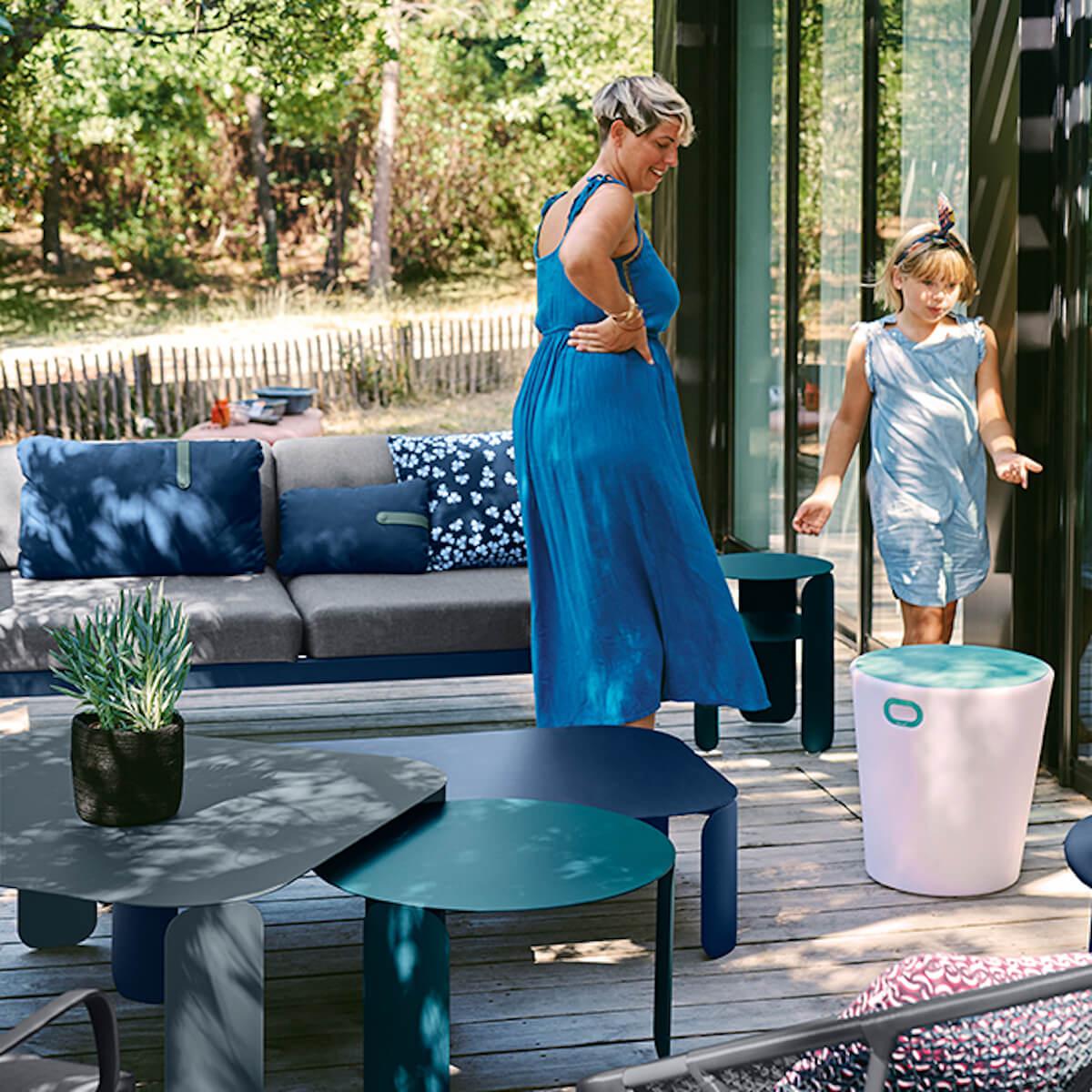 Canapé de jardin 2 places BELLEVIE Fermob cèdre-gris graphite