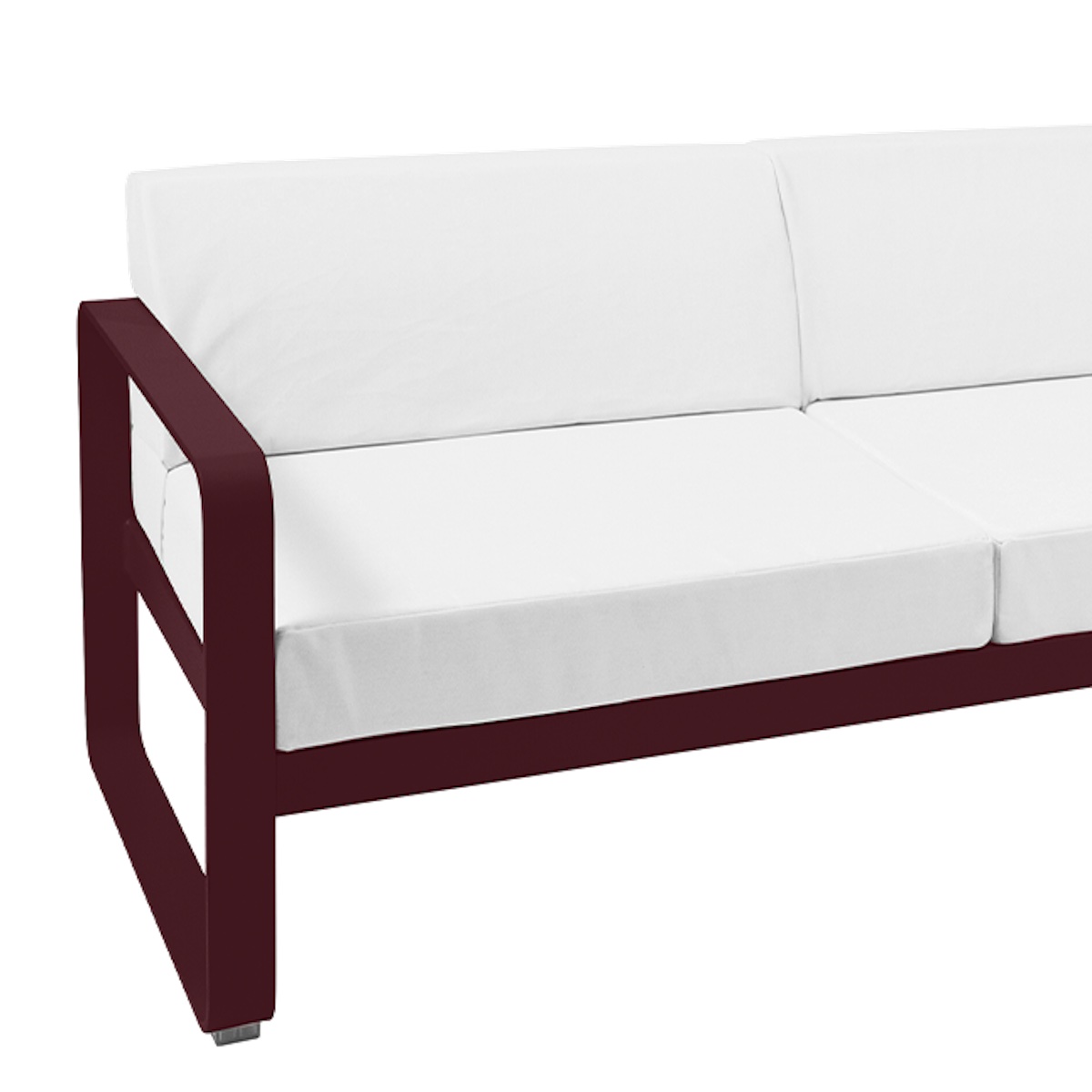 Canapé de jardin 2 places BELLEVIE Fermob Cerise noire-blanc grisé