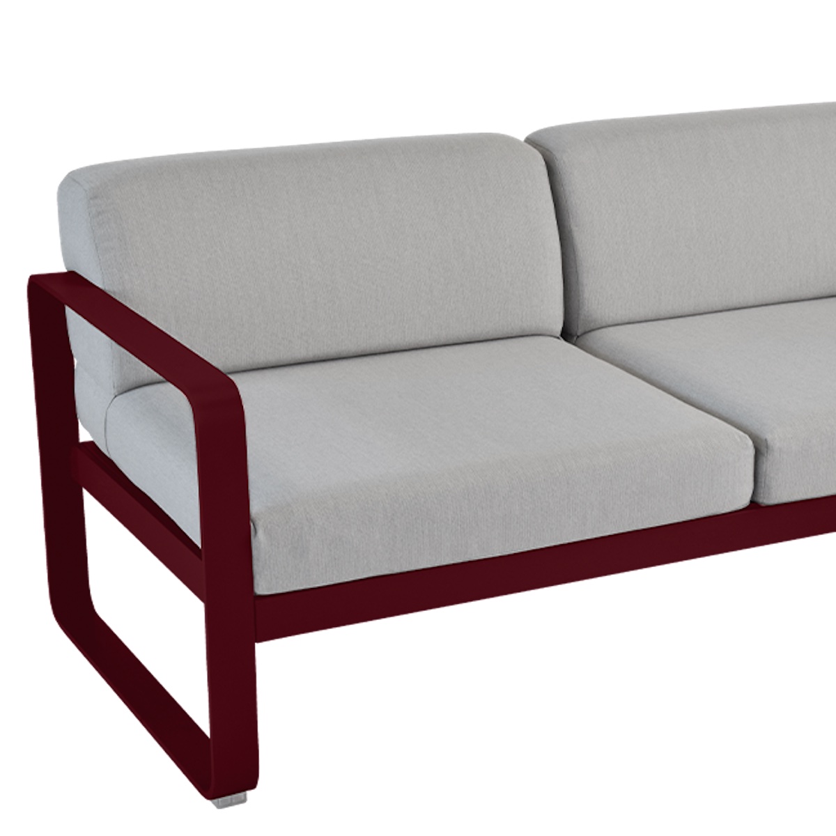 Canapé de jardin 2 places BELLEVIE Fermob Cerise noire-gris flanelle